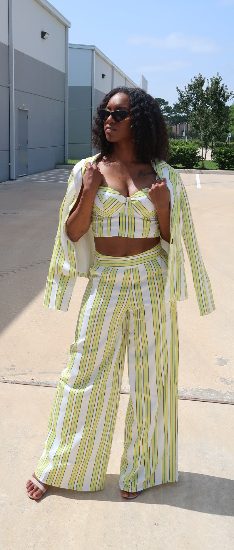 Candy Stripe 3 Piece Suit Set