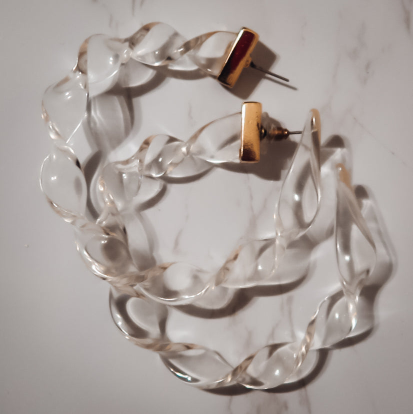 You Got Me Twisted Acrylic Hoop Earrings