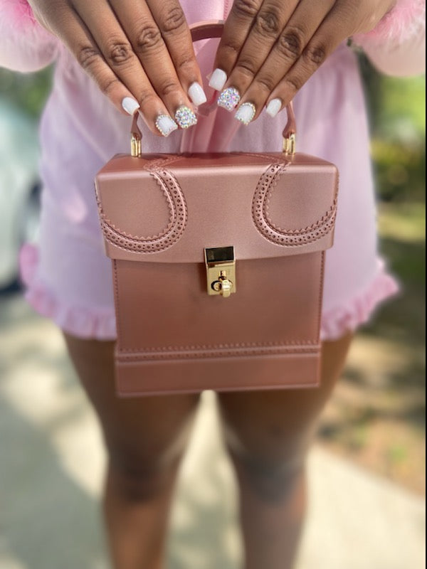 Rose Gold Structured Handbag