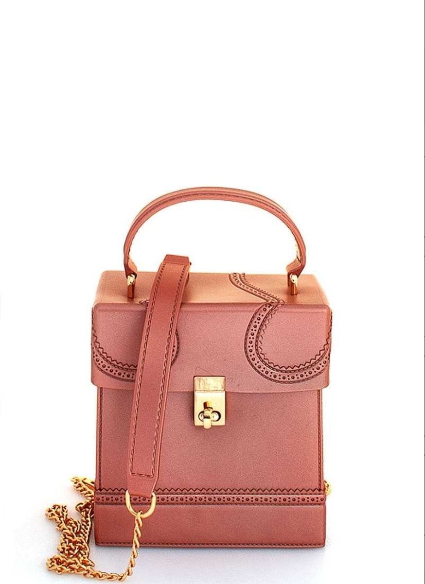 Rose Gold Structured Handbag